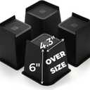Hiceeden 4 Pack Heavy Duty Bed Risers, 6 Inch Lift Couch Furniture Risers, Bed Lifts Risers Raising Blocks Extenders for Table, Desk, TV, Supports Up to 4400 Lbs(Black, Trapezium)