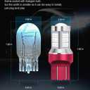 Yorkim 7443 Led Bulb Red, 7440 Bulb Red 7444na Led with Projector Replacement Lamp for Stop Lights Brake, Tail Light, Pack of 2