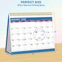 4 x Desk Calendar 2026, Desktop Calendar 2026 Standing flip, 8.5 x 11, Jan 2026 - Dec 2026, Stand Up Calendar with Memo Pages, Large Ruled Blocks, Holidays, Thick Paper, Great for Home, School, Office