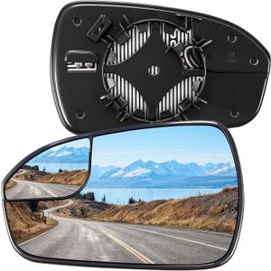 Driver Side Heated Mirror Glass Replacement for 2013-2020 Ford Fusion, Rear Left View Mirror Glass with Holder, Replace DS7Z17K707F