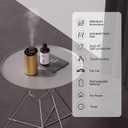 Waterless Essential Oil Diffuser Scent Aromatherapy Diffusers for Home, Car, Aluminum Alloy Battery Operated Cordless Air Freshener, 4 Timers & 3 Mist Levels, 5/10/20ml Capacity (Gold)