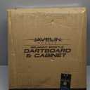 EastPoint Sports Official Size Dart Board Cabinet Set- Easy-Assembly & Complete with 6 Deluxe Steel Tip Darts and Accessories -Premium Darts Set with Scoreboard for Bar Games & Indoor Games (Black)