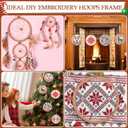 DoubleFill 9 Pcs Beech Wood Embroidery Hoops Sizes from 7 inch to 9 inches Frame Beech Wood Circle Rubber Hoops Ring Hanging Display Cross Stitch Ornament Gift Kits for Craft Sewing Gifts