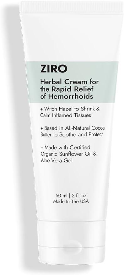 ZENMED Ziro - 2 oz Natural Herbal Cream with Organic Ingredients of Hemorrhoids Formula