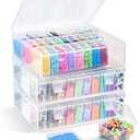 Bead Organizer Box, 93 Pcs Plastic Bead Organizers and Storage, Clear Craft Storage Containers with Hinged Lids and Labels, Small Plastic Containers for Jewelry Making, Craft, Small Parts, Nail Art