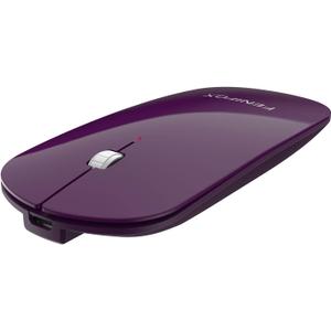 FENIFOX Bluetooth Mouse Slim, Whisper-Quiet Mini Flat Portable Mobile Mice Rechargeable Compatible with Laptop, PC, Android Windows Tablet - Deep Purple