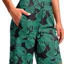 Viodia Women's 9" Long Swim Shorts Modest Swimsuits Bathing Suit Knee Length Bermuda Board Shorts for Women with Pocket (Green, XXXL)