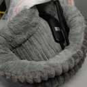 Heated Cat Bed Indoor, 20" Round Donut Deep Sleep Calming Heated Pet Beds for Cats and Small Dogs, Comfort Electric Thermal Cat Warming Bed with Adjustable Heating Pad, Washable and Indoor Use