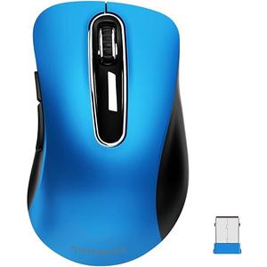 memzuoix 2.4G Portable Wireless Mouse, 1400 DPI Mobile Optical Cordless Mice with USB Receiver for Computer, Laptop, PC, Desktop, MacBook, 5 Buttons, Blue