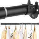 Closet Rods for Hanging Clothes (Black, 18.0" - 28.0")