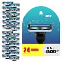 Mach 3 Razor Blade Refills for Men - 24PCS Compatible With Mach3 Razors, Triple-layer Manual Compatible with Mach 3 Razor Blades Refills Pack, Precisi
