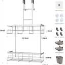 Aitatty Over the Door Hanging Shower Caddy: Rustproof Hanging Organizer over the Door - No Drilling Bathroom Rack for Inside Shower Chrome