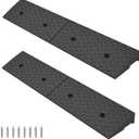 2 Pack 4'' Rise Rubber Curb Ramp Heavy Duty Loading Rubber Curb RampsSuitable for Cars, Bicycles, Motorcycles, Lawn Mowers, Mobile Pets (38.6 x 11.8 x 4 Inch)