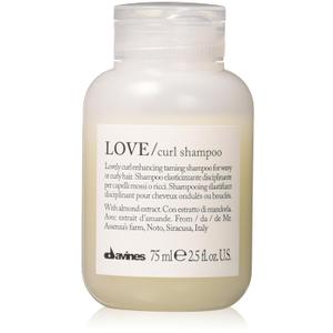 Davines LOVE Curl Shampoo, Enhancing Volume Taming Gentle Formula for Wavy and Curly Hair - Softens, Hydrates, and Boosts Curl Elasticity with Almond Extract, Travel Size, 2.54 Fl Oz