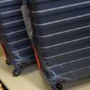 Coolife Suitcase Set 3 Piece Luggage Set Carry On Hardside Luggage with TSA Lock Spinner Wheels (Navy+Red, 5 piece set)