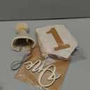 1st Birthday Highchair Banner Decorations For First Boys Khaki Cone Hat With One Cake Topper Photo Backdrop