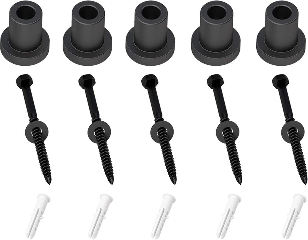 skysen 5 PCS 1-5/16" Barn Door Wall Spacer with Screws for Sliding Barn Door Hardware Connection Device Metal Steel Track to Wall(Spacer-34)