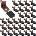 Biaungdo 30 Pcs Shelf Support Pegs, 1/4 Inch L-Shaped Clips with Rubber Sleeve, Cabinet Shelf Pegs for Bookshelves Glass Corner Shelf Cabinet Furniture, Antique Bronze