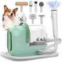 Dog Grooming Vacuum Kit, 3L Pet Grooming Vacuum with 7 Pet Grooming Tools, Dog Vacuum for Shedding Grooming at Home with Low Noise Electric Clipper and Brush, Green