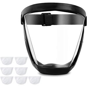 Face Shield for Grinding and Cutting, Clear Full Face Dust Mask Shield for Woodworking, Suitable for Dust and Debris Protection During Home Decoration, Garden Trimming, and Lawn Mowing (1 Count (Pack of 1), Upgraded Black)