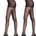 2 x DUCMODA Unbelievable Durability Sheer Tights for Women, 20D High Waist Stocking, Rip Resistant Strong Pantyhose (M)