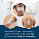 TIDI AquaGuard Sheet  7 x 7  Shower Protection Sheet  Self-Adhesive Moisture Barrier  Made Without Latex  Wound Cover For Showering  7 Sheets Per Package  Home Medical Supplies (50010-PKG)