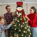 Christmas Tree Topper Snowman Top Hugger for Xmas Tree Holiday Decorations Winter Wonderland Decoration New Year Decorations