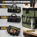UUP Heavy Duty Tool Bag 20-Inch, Extra Large 16-Pocket Portable Empty Tool Box Organizer Storage, Toolbox Organization, Soft Handle Carrying Toolbag with Zipper, Father Dad Men Mechanic Birthday Gift