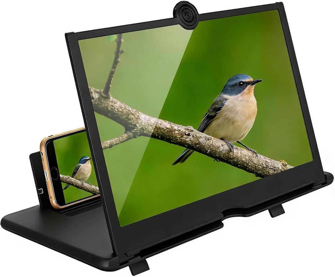 10'' Screen Magnifier Version, 2026 New Screen Magnifier for Cell Phone, Movies, Videos, and Gaming, Amplifier Desktop Magnifying for Seniors Reading (Black)