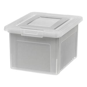 IRIS USA File Box, Plastic File Boxes With Lids, Document Organizer for Letter/Legal File, Document Box, Storage Bin For Hanging Files, Secure Latching Lid Stackable BPA-Free, Clear ,6 pack