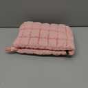 Quilted Makeup Bag and Zip Card Pouch Key Chain Puffer Cosmetic Bag Travel Cute Makeup Bag Organizer Mini Coin Purse (Pink)