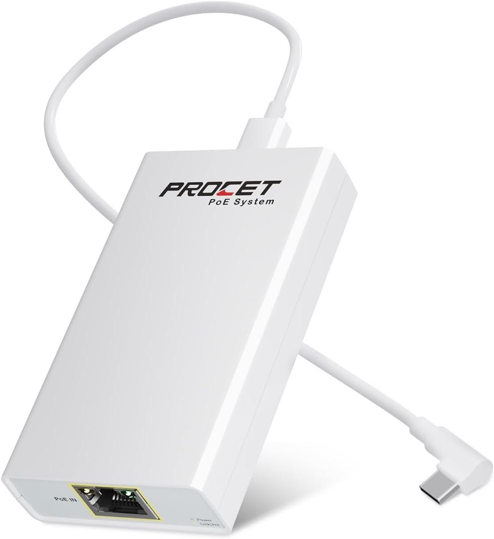 Gigabit PoE to USB C Converter for Smart Phone/Tablet, USB-C to Ethernet Adapter with 23W Charging, Power & Data 2-in-1 RJ45 Port to Type-C Adapter, 10/100/1000Mbps High Speed Plug & Play,IEEE802.3at