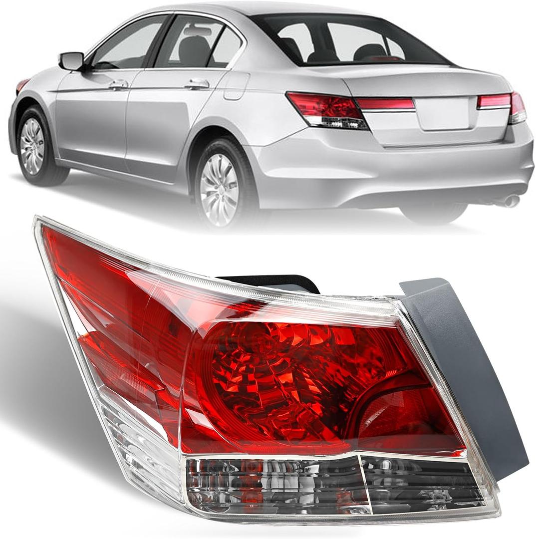 Brake Tail Light for Honda Accord Sedan 2008-2012, HO2800172 Rear Taillight Assembly Replaces for 33550-TA0-A01, Tail Lamp with Bulb, Driver Left Side LH
