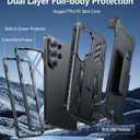 FNTCASE for Samsung Galaxy S26-Ultra Case: [2 Front Frames] [Built-in Screen Protector] [Belt Clip Holster & Kickstand] [Military-Grade Protection] Heavy Duty Full Body Shockproof Rugged Cover Black