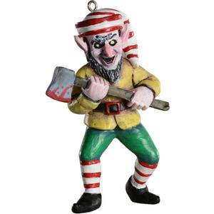 Killer Elf (New) Horror Ornament - Scary Prop and Decoration for Halloween, Christmas, Parties and Events - R.A. Mihailoff Series - by HorrorNaments
