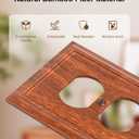 4-Pack Duplex Outlet Cover Plate, Decorative Wood Grain Switch Plates and Outlet Covers, Natural Bamboo Fiber Wall Plates for Electrical Outlets, 1 Gang Receptacle Cover, Corrosion Resistant