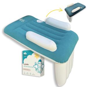 Inflatable Toddler Travel Bed with Cover | Airplane Seat Extender for Kids, Baby Travel Air Mattress, Essentials for Flying | airpane Blow up Mattress | Travel Essentials