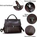 Genuine Leather Satchel Purse for Women Retro Handmade Top Handle Handbag Rivet Style Crossbody Bag