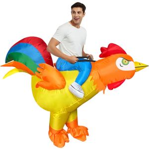 Stegosaurus Inflatable Costume Adult Ride On Chicken Costume Funny Halloween Costumes For Men Women Rooster Blow up Costumes