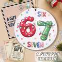 67 Funny Christmas Ornament  67 Meme Six Seven Teen Slang Ornament, Double-Sided Wood UV Print 10cm Round Xmas Tree Decor, Viral Meme Gift for Teen Boys Girls Gen Z