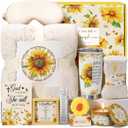 Christian Gifts for Women Faith, Religious Inspirational Sunflower Gifts for Women, Catholic Spiritual Gift Birthday Valentines Day Gift for Her Womens Mom Sister Friend Grandma Wife w/ Blanket