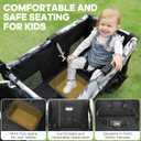 ELEMARA All-Terrain Stroller Wagon for 2 Kids, Foldable Kids Wagon Stroller Includes Removable Canopy, Mosquito net, Adjustable Push Pull Handle, Snack Tray & Cup Holders, Storage Basket, Black + White