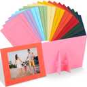 Maitys 100 Pcs Paper Picture Frames with Easel 4 x 6 Inch Cardboard Photo Frame Standing Kids Art Frame Photo Cards Bulk for DIY Crafts Collage Display Classroom Wedding (Multicolor)