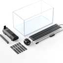 Pawfly 5 Gallon Fish Tank Ultra Clear Rimless Glass Aquarium Kit with Extendable LED Light Internal Filter Magnetic Brush & Thermometer Stickers Rectangular Glass Fish Tank Kit for Betta Shrimp Plants