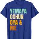 Yoruba Orishas Yemaya Oshun OYA and Me Long Sleeve T-Shirt Size L Blue