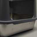 Stainless Steel cat Litter Box, Covered Metal Litter Box, cat Litter Pans with high Sides, Kitty Litter Boxes for Indoor Cats (Non Sticky, Easy to Clean, Anti-Urine Leakage) 17.5" L x 13.5" W x 4" H