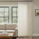 Extra Wide Pinch Pleat 100 x 84 Inch Linen Curtains for Living Room Greyish Beige Light Filtering Semi Sheer Pleated Drapes Curtains for Patio Glass Sliding Door Dining Large Window Oatmeal 100x84