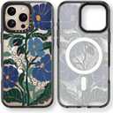Magnetic for iPhone 16 Pro Magsafe Case Cute - Durable Shockproof 6.6 ft Drop Impact Phone Case - Black Funny Passiflora Caerulea Design for iPhone 16 Pro 6.3"