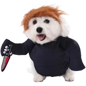 Funny Dog Jumpsuit with Knife, Halloween Pet Costume, for Small Dogs (Medium) : Pet Supplies