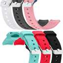 FitTurn 6pack Bands Compatible with IP67 Waterproof Sports Tracker Watch Replacement Soft Straps Silicone Watch Band Strap with Quick Release Pins for IP67 Fitness Watch Activity Tracker (SixColors)